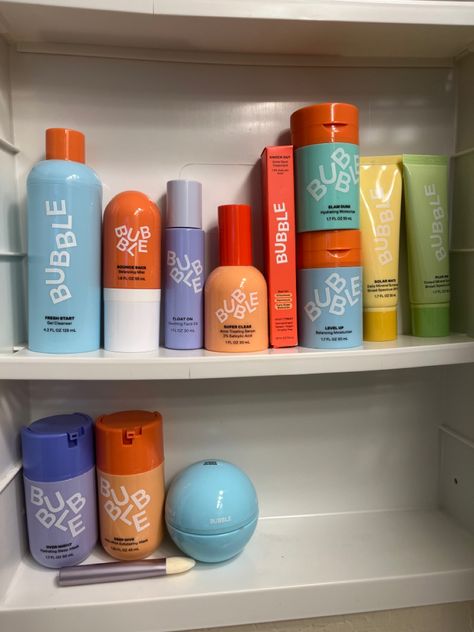 Bubble Brand, Shower Products Aesthetic, Bubble Aesthetic, Bubble Skin Care, Preppy Tips, Aesthetic Hygiene, Sephora Must Haves, Skin Care List, Skincare Preppy