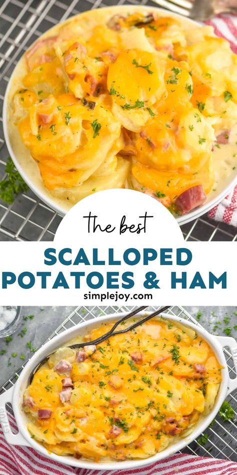 Cheesy Ham And Scalloped Potatoes, Scollop Potatoes And Ham Recipes, Ham And Cheese Scalloped Potatoes, Scappoled Potatoes Recipes, Scalped Potatoes And Ham, Best Scalloped Potatoes And Ham, Ham And Scalloped Potato Casserole, Easy Scalloped Potatoes And Ham, Ham Scalloped Potatoes