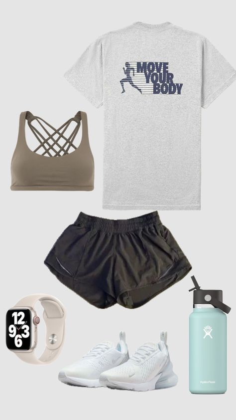 running fit ! #outfitinspo #beauty #running #nike #lululemon #gym #workout Outfits With Running Shorts Cute, Cute Running Outfits Aesthetic, Nike Athletic Shorts For Running In Summer, Gym Class Outfits, Nike Running Shorts For Summer, Cute Running Fits, Outfit Ideas Athletic, Running Clothing, Running Aesthetic Outfit