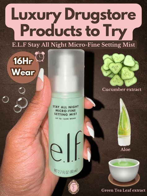 ✨E.L.F Cosmetics Stay All Night Micro Fine Setting Mist makes my makeup literally last ALL DAY! Click here for FULL details on this amazing drugstore product! WWW.TAYLAJAYBEAUTY.COM 👑 Tayla’s Pretty Finds aesthetic. New makeup products. Best affordable setting spray. Tayla Jay Beauty aesthetic #taylajaybeauty #makeup #elfcosmetics #settingspray #taylajay #new #popular #taylasprettyfinds #settingmist #prettyproducts Finds Aesthetic, Makeup Last All Day, New Makeup Products, Setting Mist, E.l.f. Cosmetics, Elf Cosmetics, Long Lasting Makeup, Luxury Makeup, Green Tea Extract