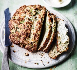 bbc good food . Courgette & cheddar soda bread . { a lovely easy recipe . for a none yeasted loaf . quick to make & bake . perfect with soup or a salad . a lovely lunchtime loaf } . Bbc Good Food, Savory Dishes, Savoury Baking, Soda Bread, Bbc Good Food Recipes, Easy Bread, Sans Gluten, Bread Baking, Savoury Food