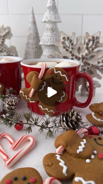 @cestlahri on Instagram: "The most adorable cookies 🍪🍪🍪  Repost @wiltoncakes ・・・ Found 😍 the most adorable cookie that doubles as a mug topper! ❤️💚☕ @SheShared @SheSaved created these darling gingerbread people to kick off our #WiltonVirtualCookieExchange 🍪✨   For ultimate festive party pals, add foil and an extra piece of dough to make these adorable mug ornaments. Head to SheShared.com for (clickable link🔗in bio) for the recipe. And don’t forget to head to their page to and follow along on our 30 days of cookie exchange recipes for holiday season inspiration!   Follow along as 30 bakers, decorators, and content creators share their favorite cookie recipes. You’ll get tons of holiday treat inspiration along with chances to win some Wilton products and score discounts to purchase ev Christmas Class Treats, Cookie Exchange Recipes, Mug Topper, Christmas Buffet, Gingerbread People, Wilton Cake Decorating, Favorite Cookie Recipe, Xmas Cake, Xmas Cookies