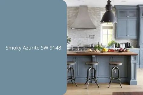 House Colors Outside, Sherwin Williams Kitchen, Best Kitchen Cabinet Paint, Kitchen Cabinet Paint Colors, Sherwin Williams Blue, 2022 Color Trends, Kitchen Cabinet Paint, Top Kitchen Cabinets, Cedar House