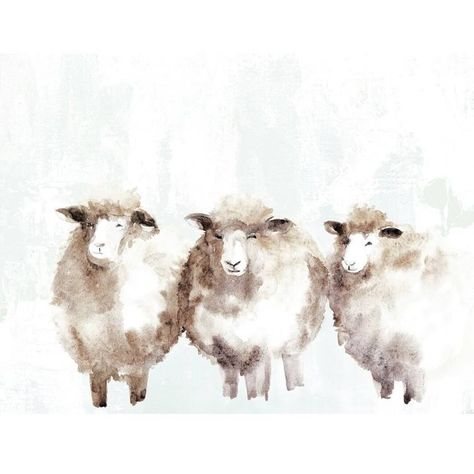 Art Prints For Gallery Wall, Christmas Sheep Watercolor, Sheep Art Painting, Farmhouse Paintings On Canvas, Sheep Watercolor, Watercolor Sheep, Farmhouse Watercolor, Watercolor Farmhouse, Neutral Watercolor