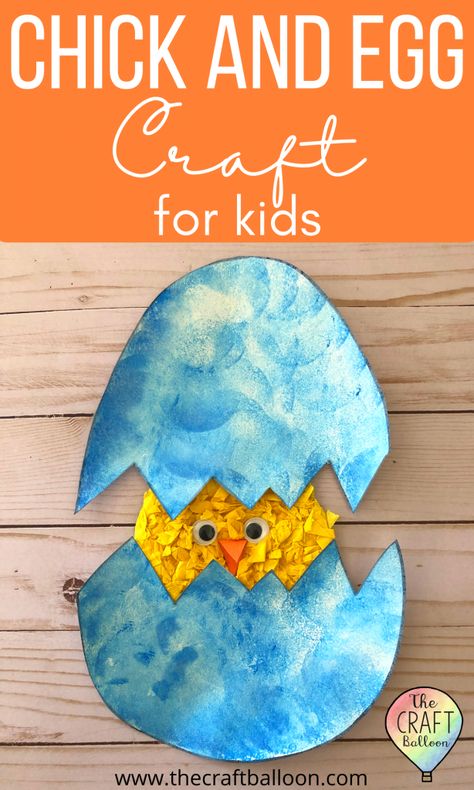 Chick and egg craft for kids! This fun and cute Easter-themed craft is great for preschoolers and older children alike! Download the free template to get going with your own craft at home. These look great on display on the wall on in the classroom in the run up to Easter. #Eastercrafts #thecraftballoon #kidscrafts #preschoolercrafts. Animal Theme Crafts, Chick Crafts For Kids, Animal Theme Activities, April Themes, Craft For Kids Easy, March Preschool, Chick Craft, Easter Chick Craft, Crafts 2024