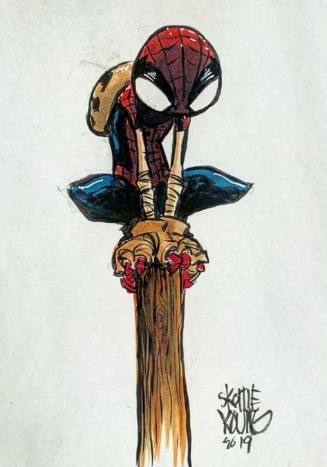 All Spiderman, Skottie Young, Spiderman Art Sketch, Daily Sketch, Young Art, Marvel Characters Art, Graffiti Characters, Marvel Spiderman Art, Cartoon Sketches