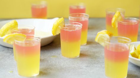 Tie-Dye Lemon Drop Jello Shots Recipe - Food.com Lemon Drop Jello Shots, Fatty Recipes, Tequila Jello Shots, Jello Creations, Blue Hawaiian Jello Shots, Strawberry Margarita Jello Shots, Cherry Jello Shots, Pina Colada Jello Shots, Ice Ideas