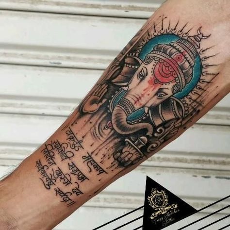 Pin on Gods Tattoos Ganesha Tattoo Forearm, Sai Baba Tattoo Design, Ganesha And Shiva, Lord Ganesha Tattoo, Ganesh Tattoo, Ma Tattoo, Soldier Tattoo, Krishna Tattoo, Infinity Tattoo Designs