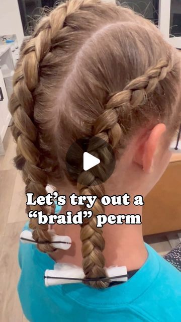 Braided Perms For Long Hair, Braid Perm Long Hair, Braid Perm Before And After, Braided Perm Before And After, At Home Perm, French Braid Perm, Braid Perms, Braided Perm, Perm Tutorial