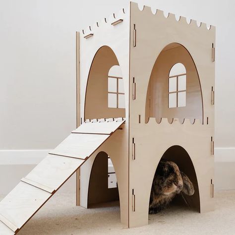 Castles – Cosy's Castles Rabbit Castle, Hay Racks, Wooden Castle, Bunny Room, Veneer Plywood, Bunny House, Education Design, Beach Hut, Pet Safe