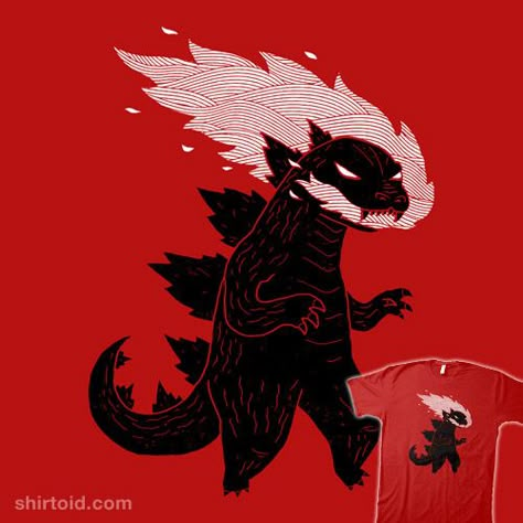 Fire Lizard | Shirtoid #dinomike #film #godzilla #michaelbuxton #movies #scifi Kaiju Illustration, Godzilla Illustration, Godzilla Logo, Fire Lizard, Catty Noir, Arte Cyberpunk, Animal Graphic, Ex Machina, Red Style