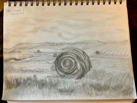 Hay Field, Simple Hand Embroidery Patterns, Pencil Painting, Wheat Fields, Horse Drawing, Tree Drawing, Famous Art, Stippling, North Dakota