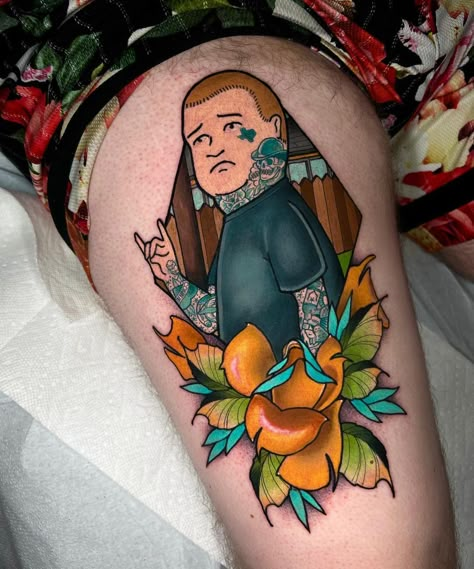 King Of The Hill Drawing, Hank Hill Tattoo, Linda Belcher Tattoo, Bobby Hill Tattoo, Inappropriate Tattoos, King Of The Hill Tattoo, Birth Marks, Hill Tattoo, 27 Tattoo