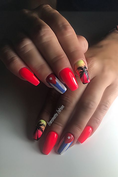 Vacation Nails - Want more information and details? Click to visit for more designs. Vacation Nails Cuba, Cuba Nails Designs, Cuban Nails, Cuba Nails, Nail Designs Beach, Nail Art Beach, Cute Nail Ideas, Beach Nail Art, Beach Nail Designs