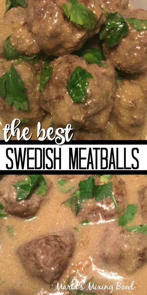 Swedish Meatballs - Maria's Mixing Bowl Swedish Meatballs Freezer Swedish Meatballs, Stove Top Swedish Meatballs, Swedish Meatball Recipe Frozen Meatballs, Swedish Meatballs With Frozen Meatballs, Sweetish Meatballs Recipe, Swedish Meat, Ikea Swedish Meatball Recipe, Norwegian Meatballs, Classic Beef Stroganoff Recipe