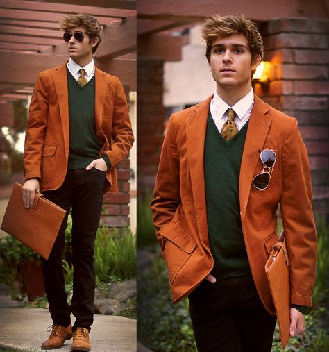 Adam G. - Galla Spectrum: ORANGE Adam Gallagher, Prom Dinner, Outfit Elegantes, Orange Blazer, Orange Jacket, Dapper Gentleman, Tuxedos, Gentleman Style, Suit Fashion