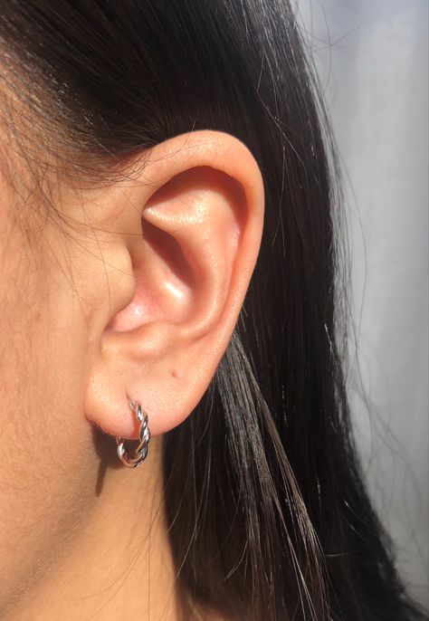 Twisted Silver Hoop Earrings, Tiny Silver Hoop Earrings, Mini Silver Hoop Earrings, Mini Hoop Earrings Silver, Dainty Silver Earrings Aesthetic, Silver Everyday Earrings, Silver Hoop Earrings Aesthetic, Everyday Earrings Silver, Minimalist Accessories Jewellery