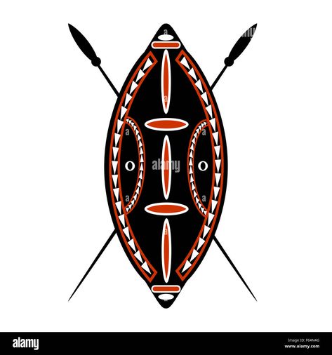 Zulu Warrior Tattoo, Zulu Shield, Shield And Spear, Warrior Shield, African Warrior, Zulu Warrior, Warrior Tattoos, Warrior Tattoo, Traditional Tattoo Flash