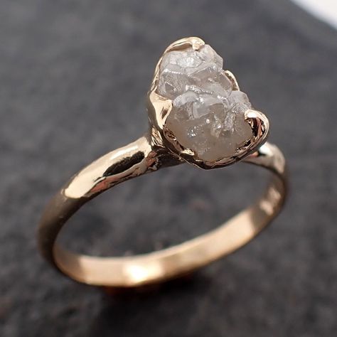 Raw uncut engagement ring