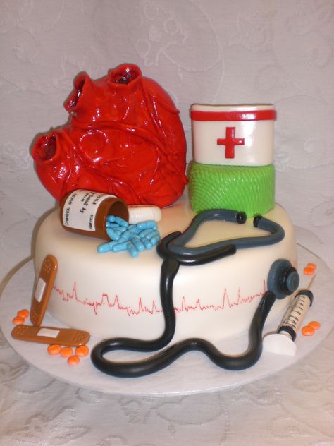 Cardiologist cake, Medical Cake, Heart Cake Cardiologist Cake Ideas, Medical Cake, Cake Heart, Heart Cake, Cardiology, Graduation Ideas, Medical Technology, College Graduation, Nurse Life