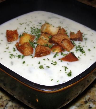 Moldovan Cream of Potato Soup. Photo by diner524 Broth Soups, Balkan Recipes, Balkan Food, Cream Of Potato Soup, Serbian Recipes, Ukrainian Recipes, European Cuisine, Delicious Cream, Romanian Food