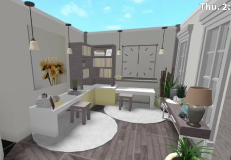 Bloxburg Homeschool Room Ideas, Study Room Bloxburg, Bloxburg Study Room, Bloxburg Study Room Ideas, Bloxburg Office Ideas Aesthetic, Bloxburg Office, Bloxburg Designs, Bloxburg Decor, Bloxburg Tips