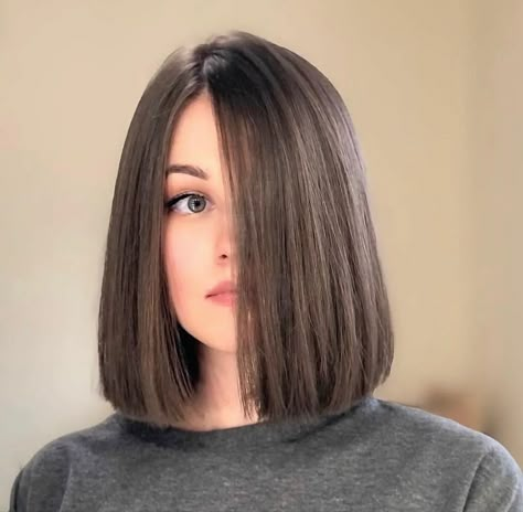 One Length Shoulder Bob, Grey Transition, One Length Haircuts, One Length Hair, Android Organization, Hair Shape, Angled Bob Haircuts, Hair Goal, Face Mapping