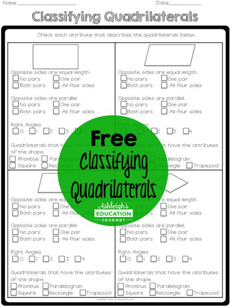 3rd Grade Geometry Activities, Quadrilateral Activities 3rd, Types Of Lines Geometry Activities, Quadrilaterals 3rd Grade, Geometry Activities 3rd Grade, Shapes 3rd Grade, Geometry 3rd Grade, Classifying Quadrilaterals Activities, Classify Quadrilaterals