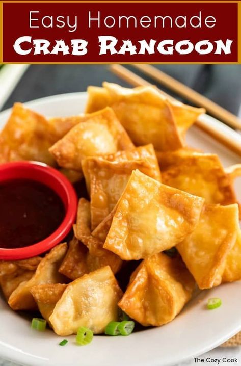 Crabmeat Rangoon Recipe, Baked Wontons Recipes, Crispy Wontons, Homemade Crab Rangoon, Fried Crab, Crab Rangoons, The Cozy Cook, Rangoon Recipe, Crab Rangoon Recipe