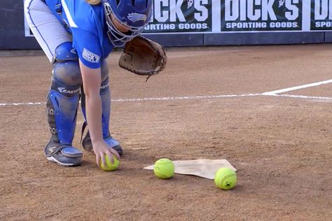 Softball Drills For Catchers, Catcher Softball Drills, Catchers Drills Softball, Catchers Drills, Catcher Drills, Softball Catcher Drills, Coach Pitch Softball Drills, Softball Poses, Softball Chants