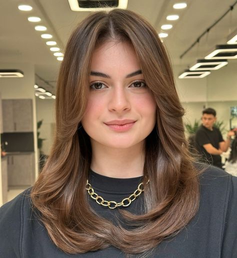 Long Framing Layers and Bangs Best Haircut For Oval Face, Round Face Haircuts Medium, Face Framing Hair, Medium Long Haircuts, Haircuts For Medium Length Hair, Hair Inspiration Long, Oval Face Haircuts, Layered Haircuts For Medium Hair, Fall Hair Cuts