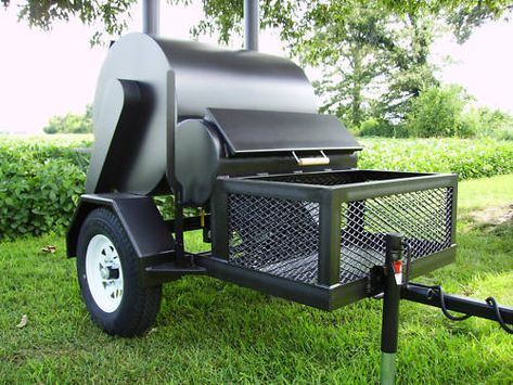 3′ ROTISSERIE SMOKER ON TRAILER | Semo Smokers | Sikeston, MO Smoker Trailer, Cnc Plasma Table, Plasma Table, Small Trailer, Expanded Metal, Digital Thermostat, Chrome Wheels, Cnc Plasma, Power Plant