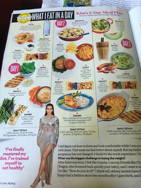 2000s Diet Culture, 2000s Diet, Kim Kardashian Diet Plan, Celebrity Diets Plan, Model Meals, Kim Kardashian Diet, Health Era, Healthy Daily Meals, Chic Diet