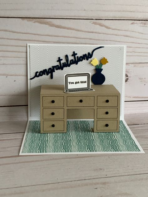 Congrats On New Job Card, New Job Cards Handmade, Diy Congratulations Card, Congrats On New Job, Congratulations Cards Handmade, New Job Congratulations, School Works, Promotion Card, Job Cards