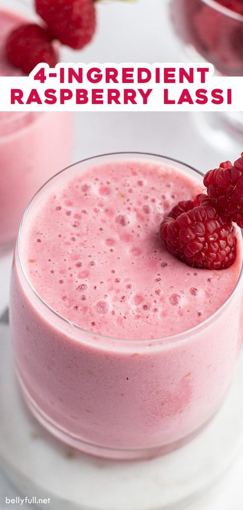 Lassi Recipe, Raspberry Drink, Lassi Recipes, Smoothie Recipes With Yogurt, Raspberry Yogurt, Homemade Soda, Soda Shop, Frozen Raspberries, Yogurt Drinks