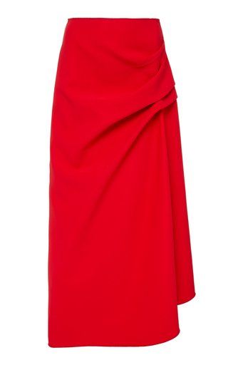 Acler | Moda Operandi Skirt Outfits Ideas, Polka Dot Midi Skirt, Crepe Skirt, Crepe Skirts, Georgette Dress, Satin Midi Skirt, Dresses Ideas, Satin Gown, Red Skirts