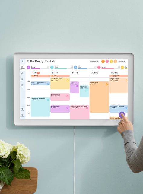 Smart Touchscreen Family Calendar and Organizer | Skylight Calendar Diy Digital Wall Calendar, Skylight Calendar, Task Calendar, Goal Ideas, Lake Lucerne, Violin Lessons, Family Calendar, Doctor Appointment, Family Organizer