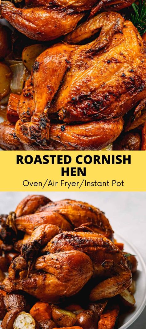 Cornish Hen Instant Pot Recipe, Instapot Cornish Hen Recipe, Instant Pot Cornish Game Hens, Instant Pot Cornish Hen Recipe, Cornish Game Hen Recipes Instant Pot, Airfryer Cornish Hens, Roasted Cornish Hen Recipe, Air Fried Cornish Hens, Cornish Hens In Air Fryer