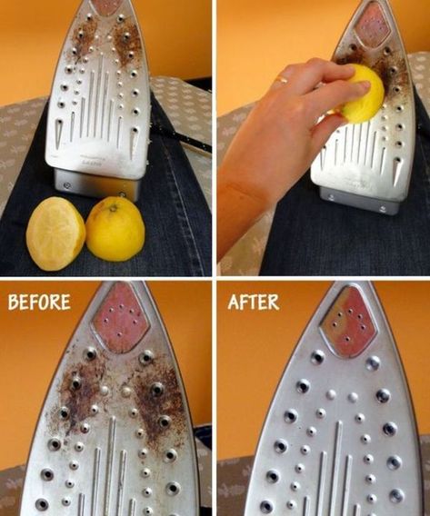 Steam Iron Cleaning, Cleaning Iron Plate, Lemon Baking, Iron Cleaning, Iron Cleaner, Baking Soda And Vinegar, Mosquito Spray, Homemaking Tips, Vinegar And Water