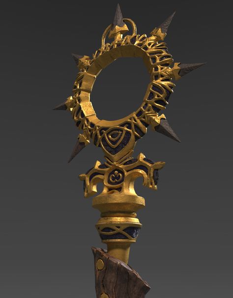 ArtStation - Random World of WarCraft Staff, Abhi Thati Gold Staff Fantasy Art, Staff Magic, Magic Staff, Fantasy Dagger, Wizard Staff, Ancient Armor, Cute Asian Babies, Anatomy For Artists, Substance Painter