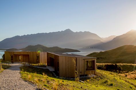 aro ha wellness retreat overlooks new zealand landscape - designboom | architecture & design magazine Retreat Architecture, New Zealand Landscape, Eco Architecture, Hotel Concept, Wellness Resort, New Zealand South Island, Wellness Retreat, Unusual Homes, Luxury Villa Rentals