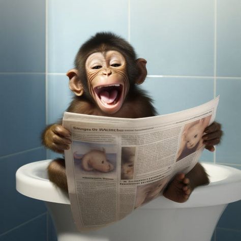 Monkey Wall Art Poster, Funny Monkey Sitting on a Toilet in Bathroom Print, Bathroom Poster Art, Monkey Printable, Whimsy Animal Art, Kids by LunahMoonDesigns on Etsy Monkey Wall Art, Monkey Wall, Bathroom Posters, Monkeys Funny, Bathroom Prints, Animal Wall Art, Etsy Wall Art, Poster Wall Art, Animal Art