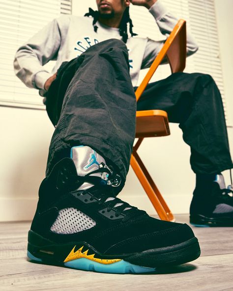 Jordan 5 Aqua Outfit, Air Jordan 5 Retro Outfits, Air Jordan 5 Outfit, Jordan 5 Aqua, Jordan 5 Outfit, Korean Outfits Men, Aqua Outfit, Jordan Collection, Jordan 5 Retro