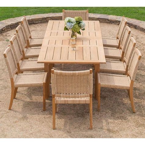 (paid link) Elegant Ideas for Dining Rooms. Teak Patio Table, Diy Patio Table, Backyard Dining, Outdoor Patio Table, Outdoor Dining Spaces, Outdoor Tables And Chairs, Backyard Furniture, Teak Outdoor, Outdoor Dining Furniture