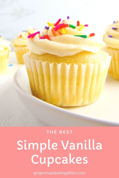 The most perfect, simple, and basic vanilla cupcake recipe you’ll ever need! With only 8-ingredients, you can make these vanilla cupcakes any time you are craving that vanilla flavor in your life.  #vanillacupcakes #vanilla #cupcakes #vanillabuttercream #cake #baking Basic Vanilla Cupcake Recipe, Cupcake Batter Recipe, Quick Cupcakes, Simple Cupcake Recipe, Quick Cupcake Recipe, Best Vanilla Cupcakes, Best Vanilla Cupcake Recipe, Basic Cupcake Recipe, Christmas Activites