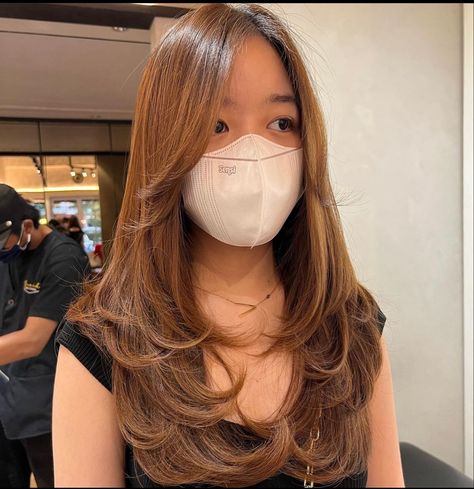 Korean Haircut Long, Brown Hair Color Shades, Chubby Face Haircuts, Korean Hair Color, Hair Color Underneath, Hair Curling Tips, Hair Style Korea, Hair Inspiration Long, Layered Haircuts For Medium Hair