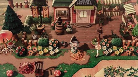 ACNH Able Sisters shop I finished. - animal crossing post - Imgur Acnh Cottagecore Shopping Area, Disgusting Room, Able Sisters Ideas, Cottage Core Animal Crossing, Able Sisters, Pagoda Garden, Acnh Cottagecore, Ac New Leaf, Animal Crossing Guide