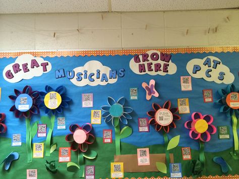 Bulletin Board Ideas Music, Art And Music Bulletin Board, Music Ra Bulletin Boards, Music Class Bulletin Boards, Elementary Music Bulletin Board Ideas, Music Advocacy Bulletin Boards, Music Room Bulletin Boards, Elementary Music Room, Music Bulletin Board