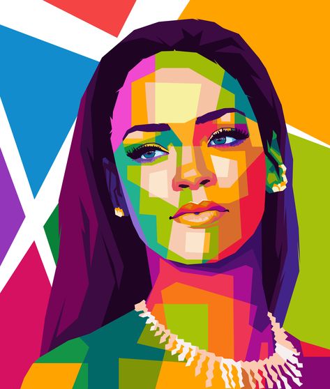 Pop Art Famous People, Pop Art Portraits Faces, Rihanna Pop Art, Pop Art People, Celebrity Pop Art, Wpap Portrait, Cool Pop Art, Pop Art Face, Illustration Pop Art