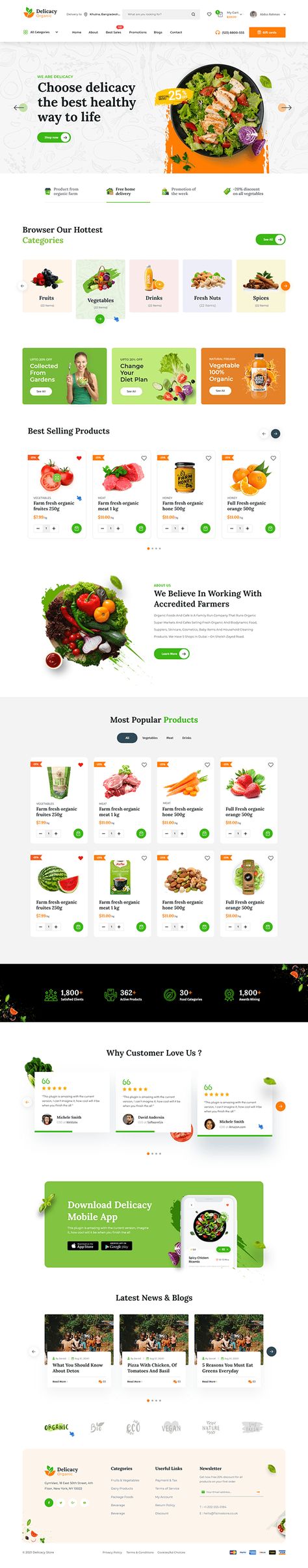 Grocery Website Design Inspiration, Web Design Food Website, Grocery Store Website Design, Food Restaurant Website Design, Organic Food Website Design, Food Ecommerce Web Design, Restaurant Website Design Layout, Grocery Website Design, Organic Web Design